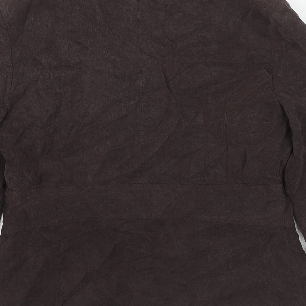 Vogue Womens Brown Jacket Blazer Size 10 Button