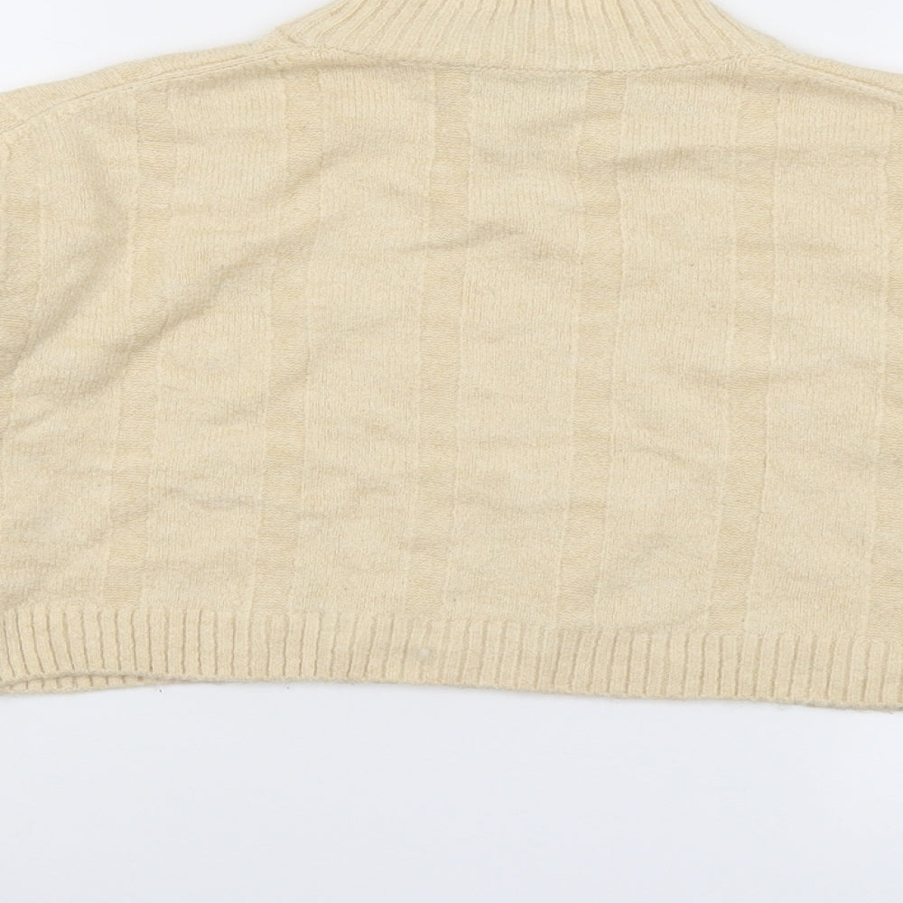 Zara Womens Ivory High Neck Acrylic Pullover Jumper Size S