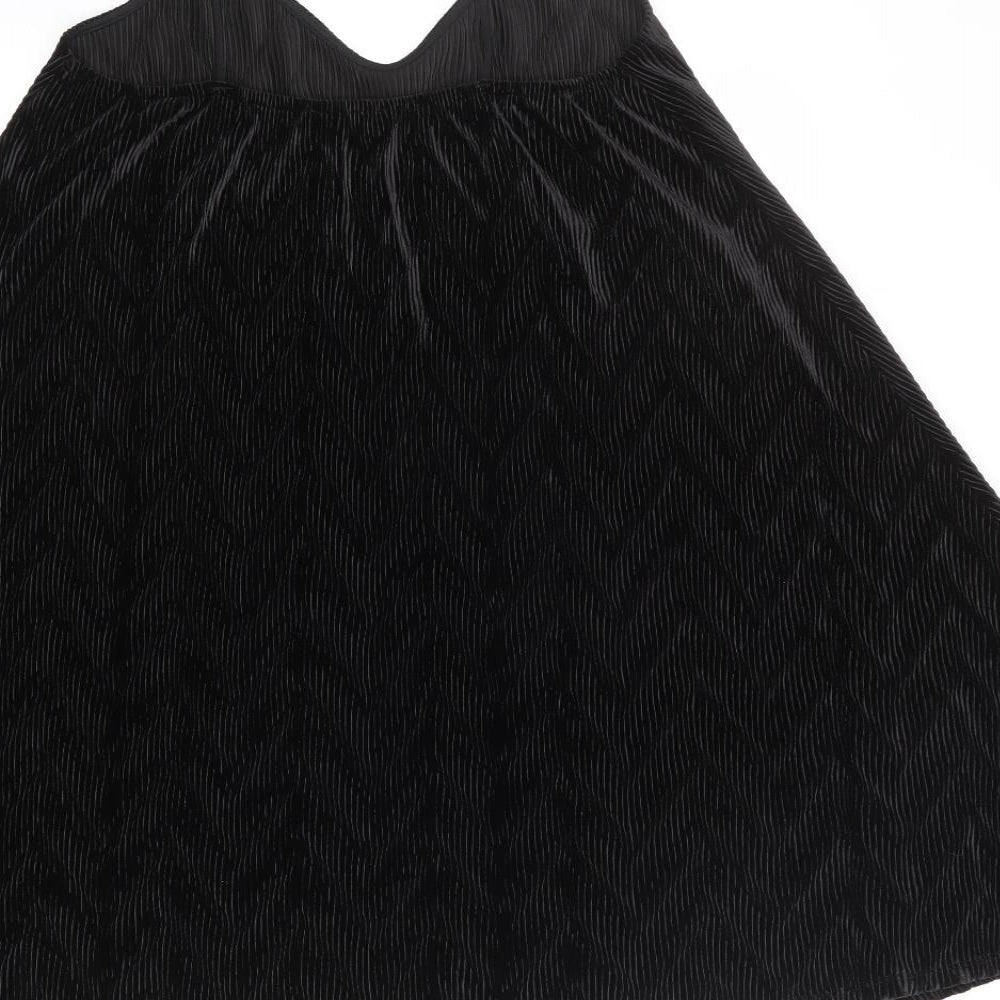 Marks and Spencer Womens Black Polyester Tank Dress Size 12 V-Neck Pullover