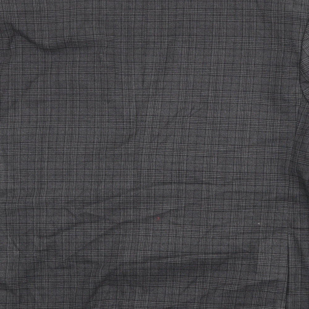 Marks and Spencer Mens Grey Plaid Polyester Jacket Suit Jacket Size 46 Regular