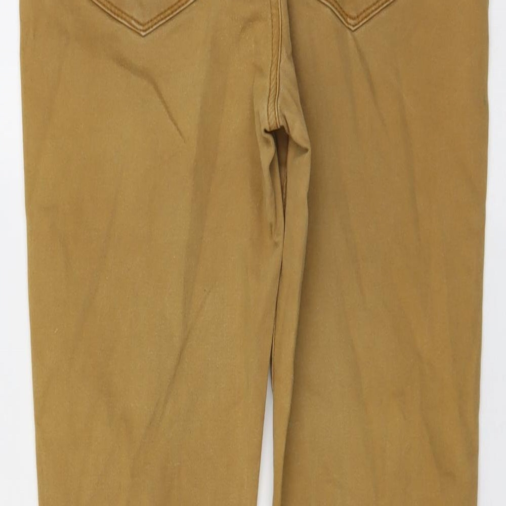 Warehouse Womens Brown Cotton Skinny Jeans Size 12 L25 in Regular Button