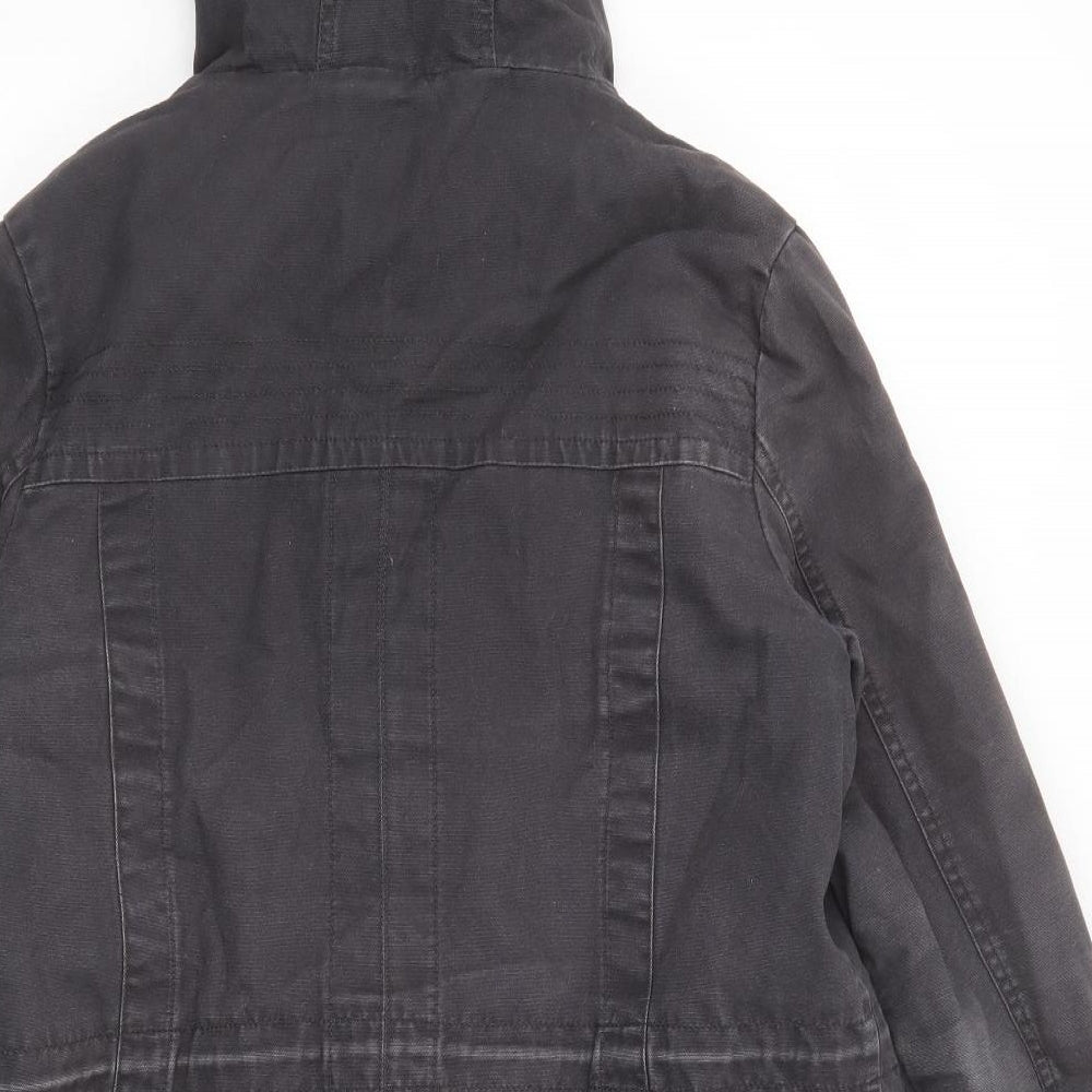 Marks and Spencer Womens Grey Parka Jacket Size 12 Zip