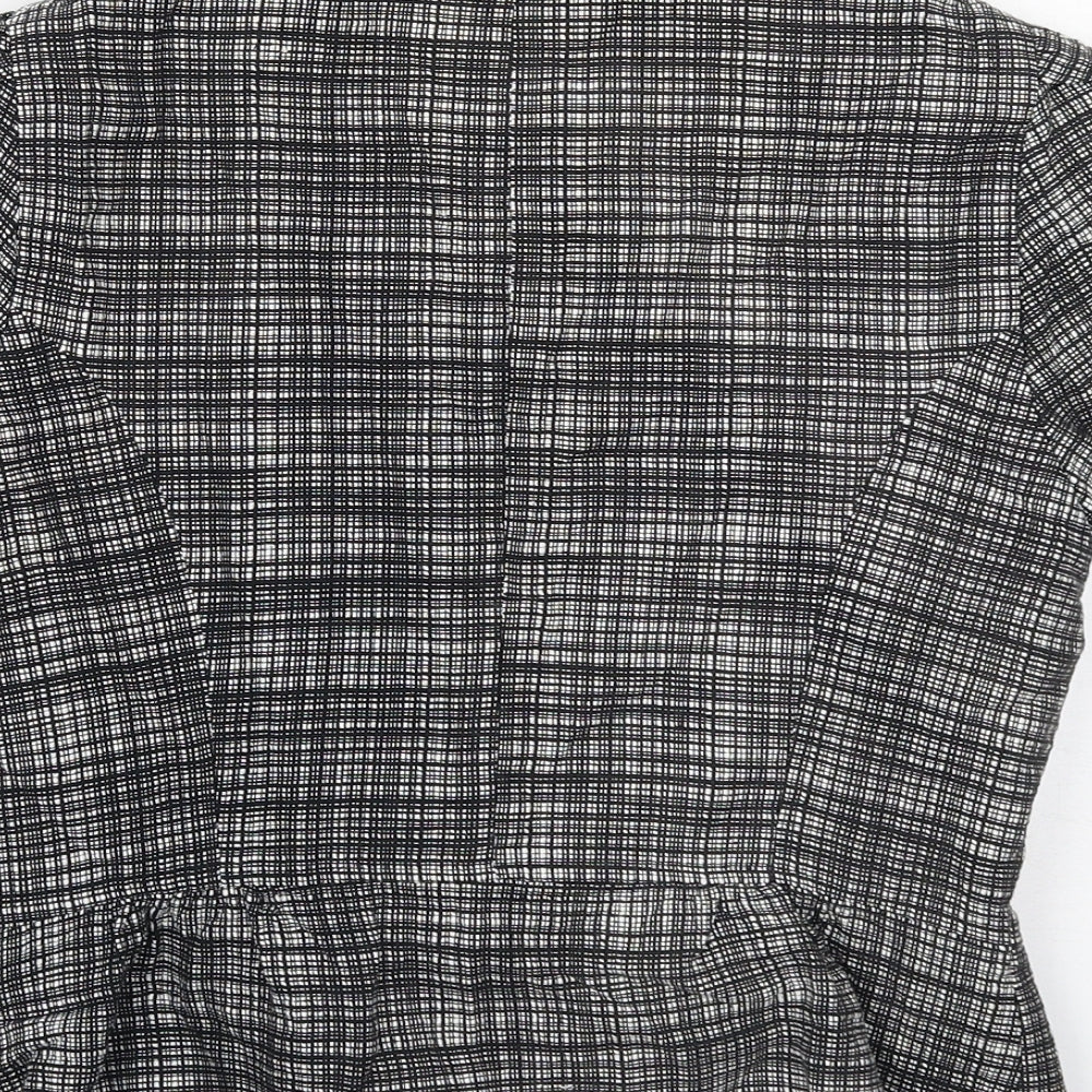Marks and Spencer Womens Black Geometric Jacket Blazer Size 12 Tie