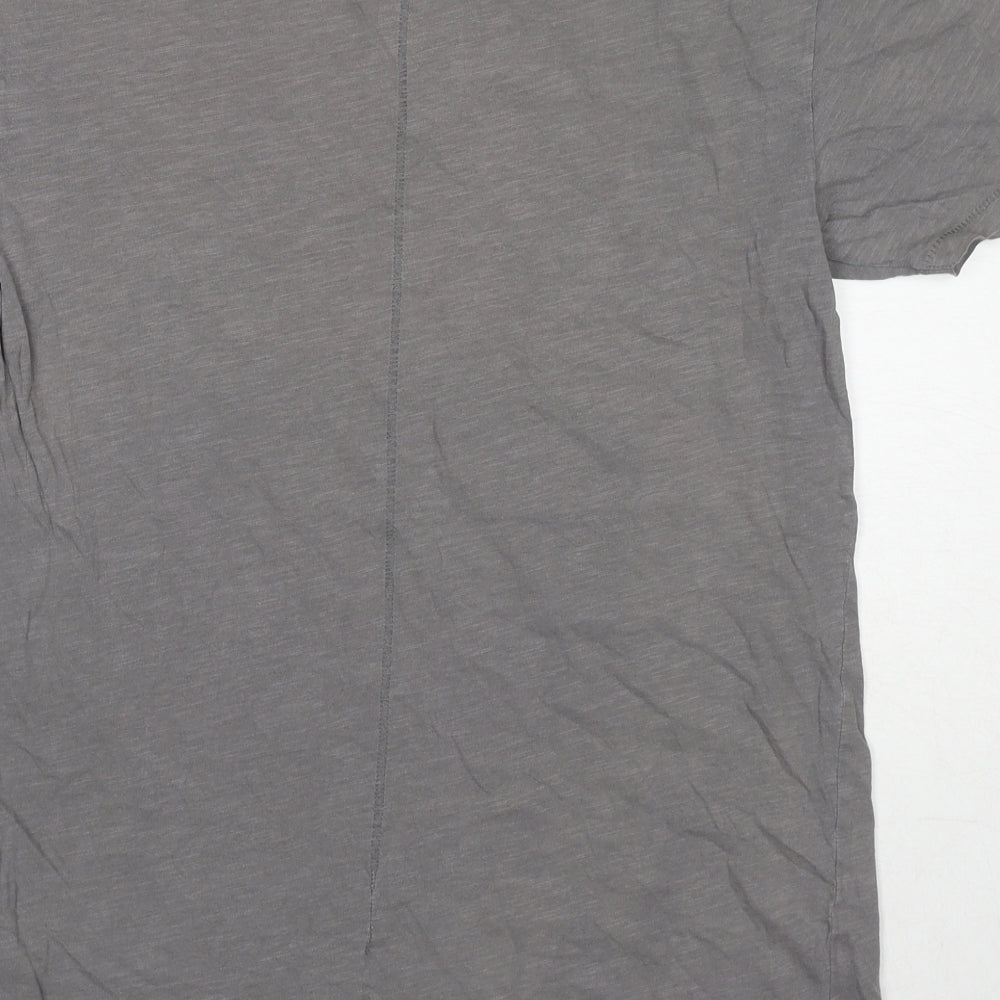 Topman Mens Grey Cotton T-Shirt Size XS Round Neck - Size XXS