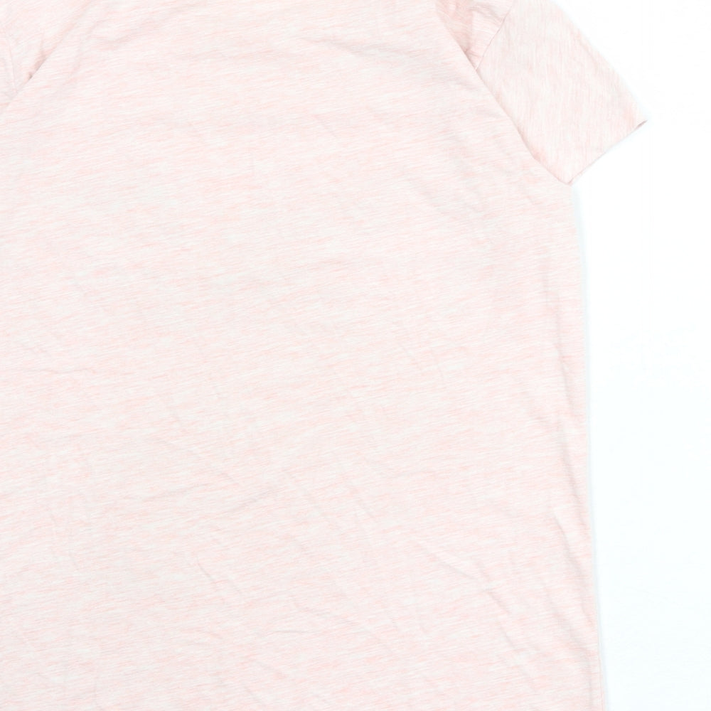 Kafkame Womens Pink 100% Cotton Basic T-Shirt Size M Round Neck - Paris