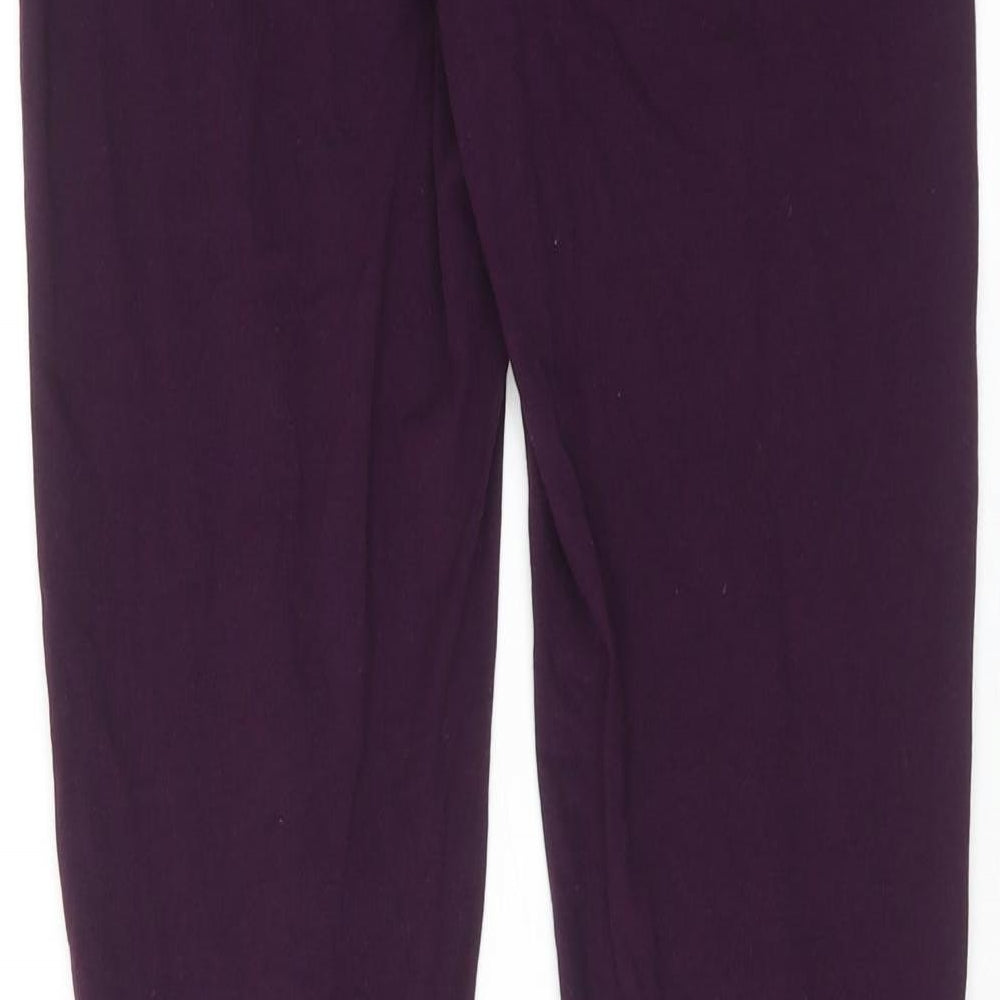 M&Co Womens Purple Cotton Capri Leggings Size S