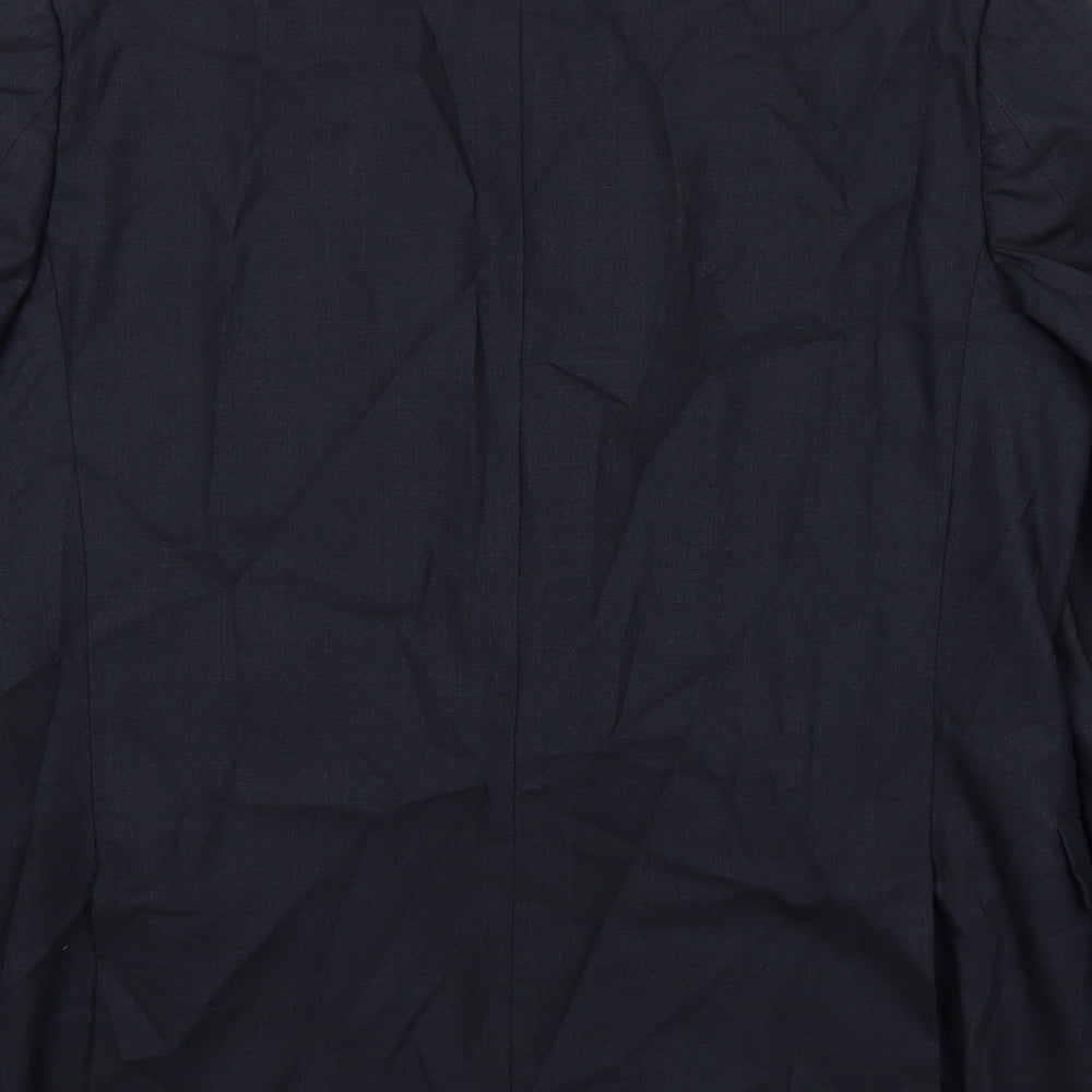 Jaeger Mens Blue Wool Jacket Suit Jacket Size 46 Regular