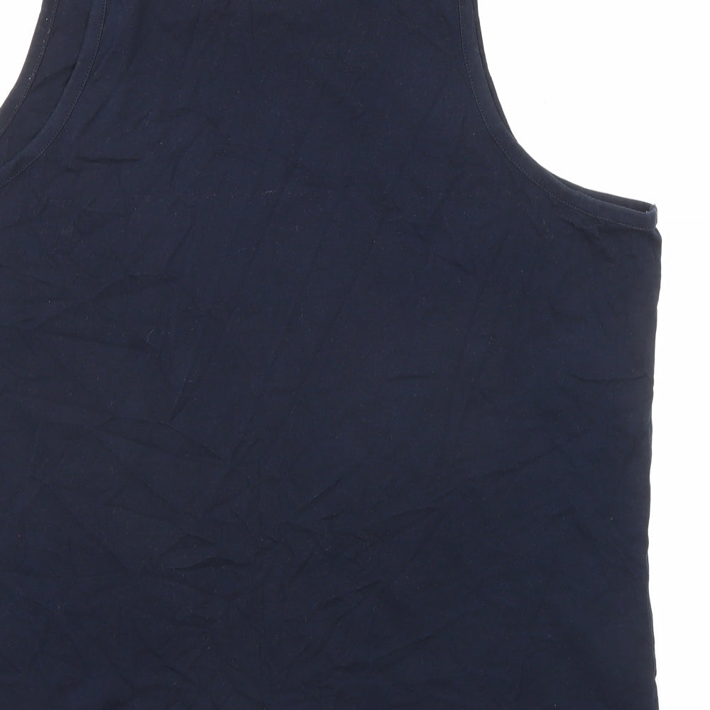 Marks and Spencer Womens Blue Cotton Basic Tank Size XL Round Neck - Endless Summer