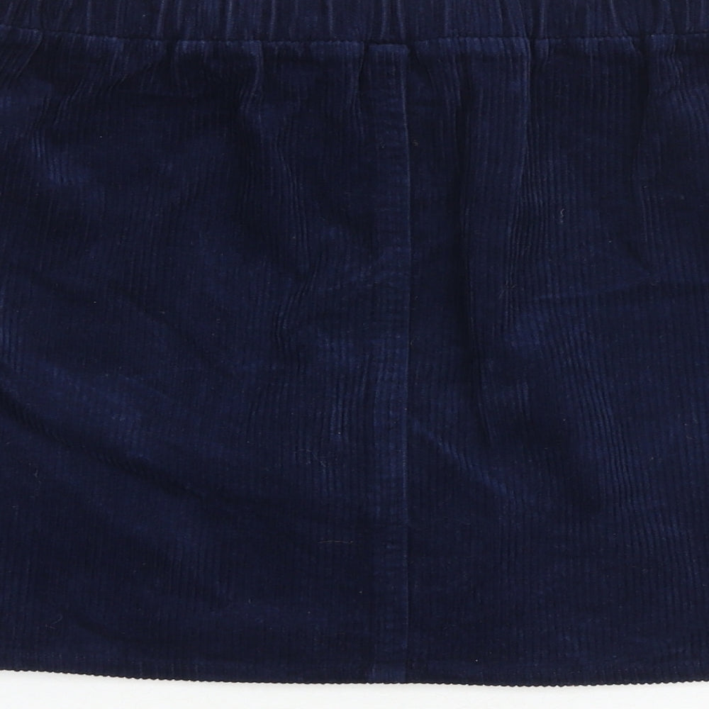 Denim & Co. Girls Blue 100% Cotton Mini Skirt Size 11-12 Years Regular Buckle