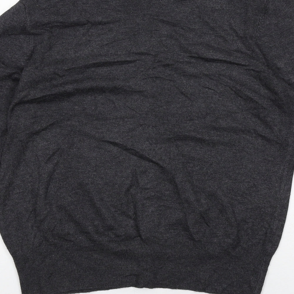 Marks and Spencer Womens Grey Round Neck Viscose Cardigan Jumper Size 14