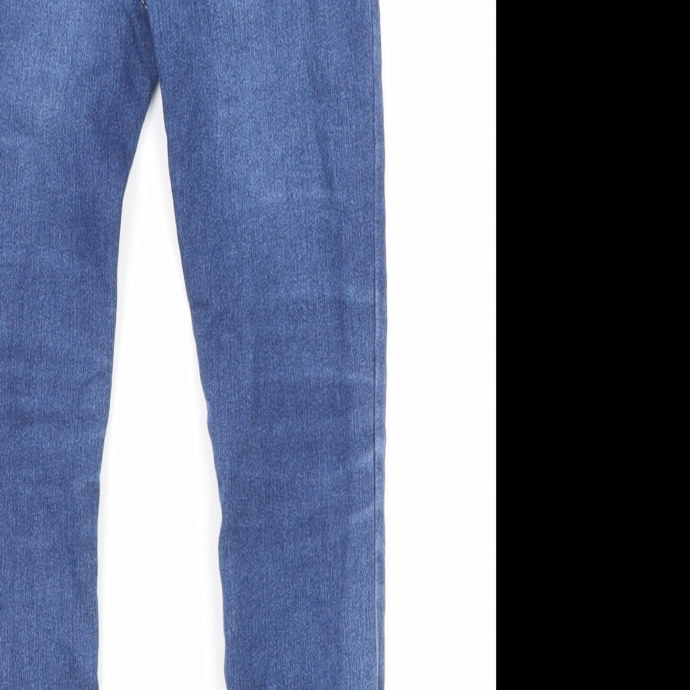 Denim & Co. Girls Blue Cotton Skinny Jeans Size 5-6 Years Regular Pullover