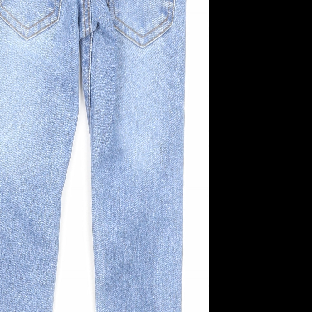 Denim & Co. Boys Blue Cotton Straight Jeans Size 3-4 Years Regular Drawstring