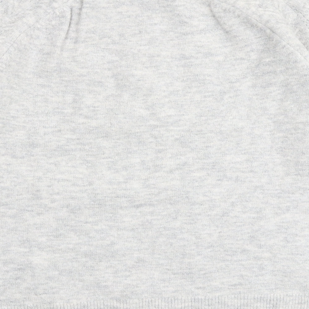 Marks and Spencer Womens Grey Round Neck Acrylic Pullover Jumper Size M