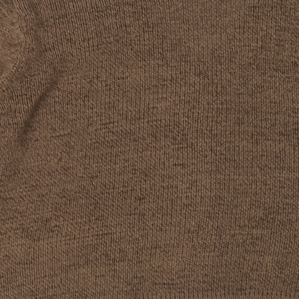 Touch Womens Brown V-Neck Acrylic Cardigan Jumper Size 2XL