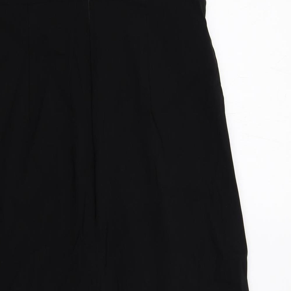 Marks and Spencer Womens Black Viscose A-Line Size 16 Off the Shoulder Zip