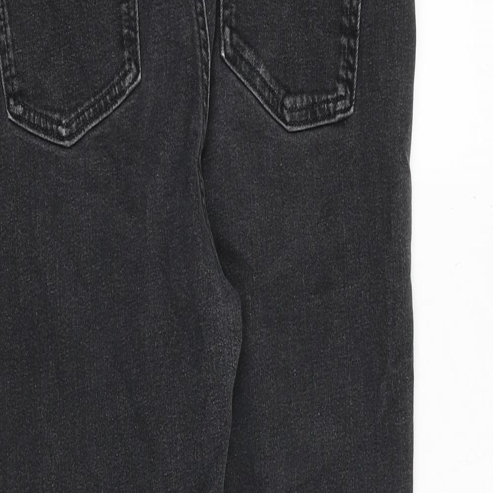 Marks and Spencer Womens Grey Cotton Skinny Jeans Size 12 Slim Zip