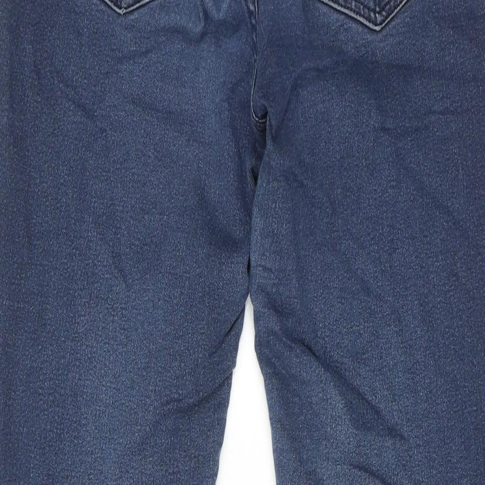 Marks and Spencer Womens Blue Cotton Skinny Jeans Size 10 Regular Zip