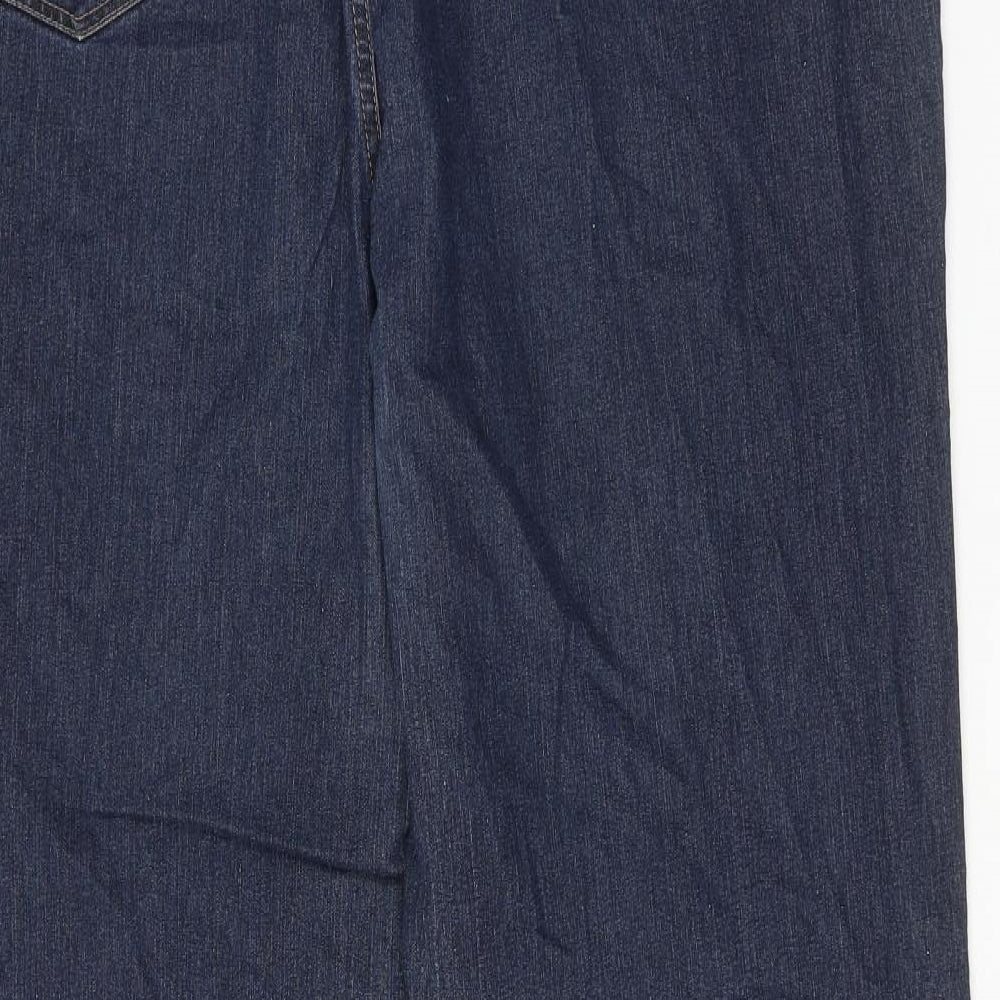 New Look Womens Blue Cotton Bootcut Jeans Size 24 Regular Zip