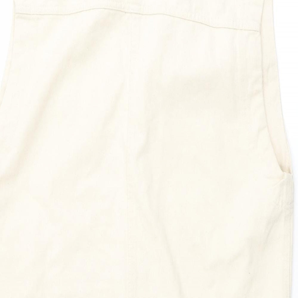 H&M Womens Beige Jacket Waistcoat Size S Button
