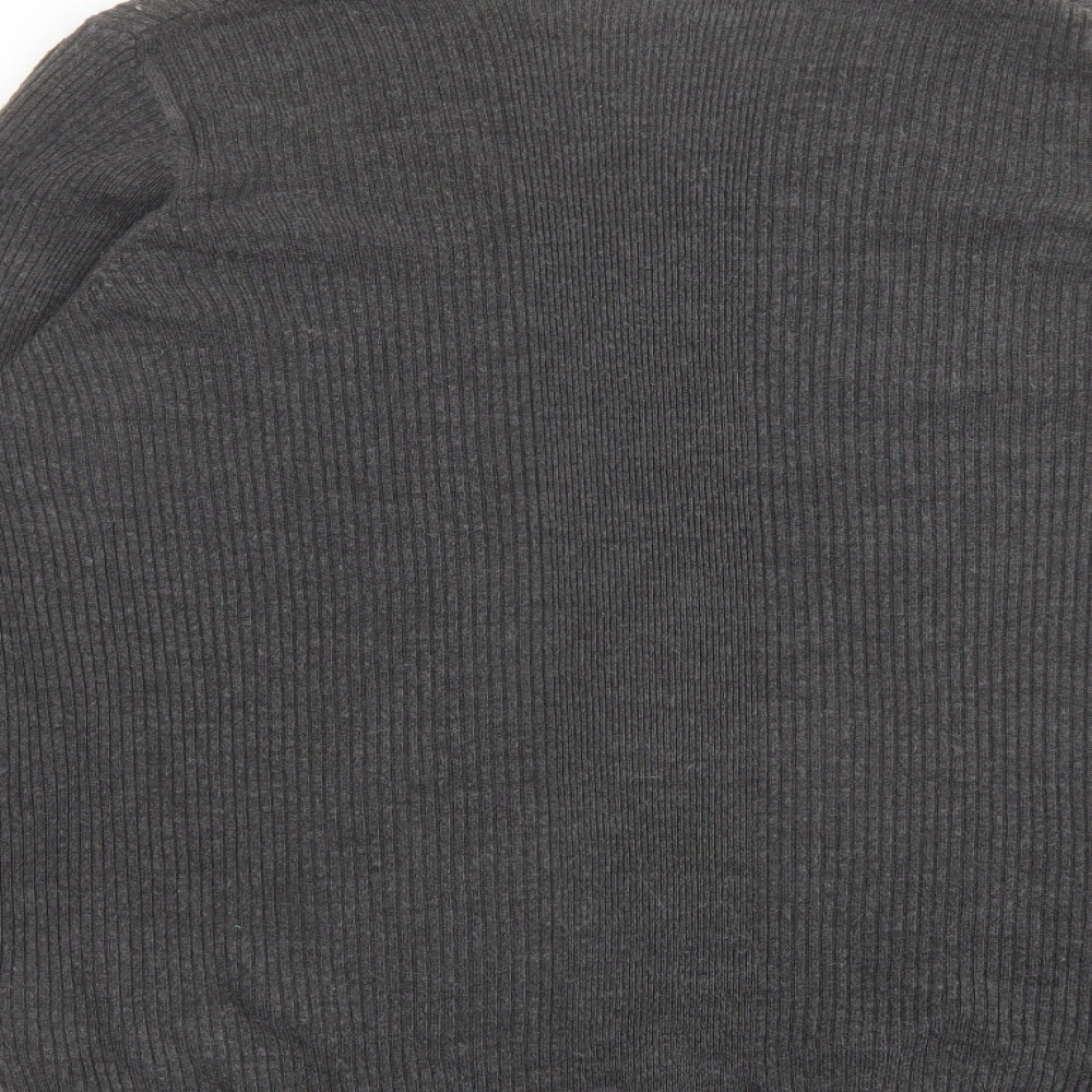 Marks and Spencer Womens Grey V-Neck Acrylic Pullover Jumper Size 18