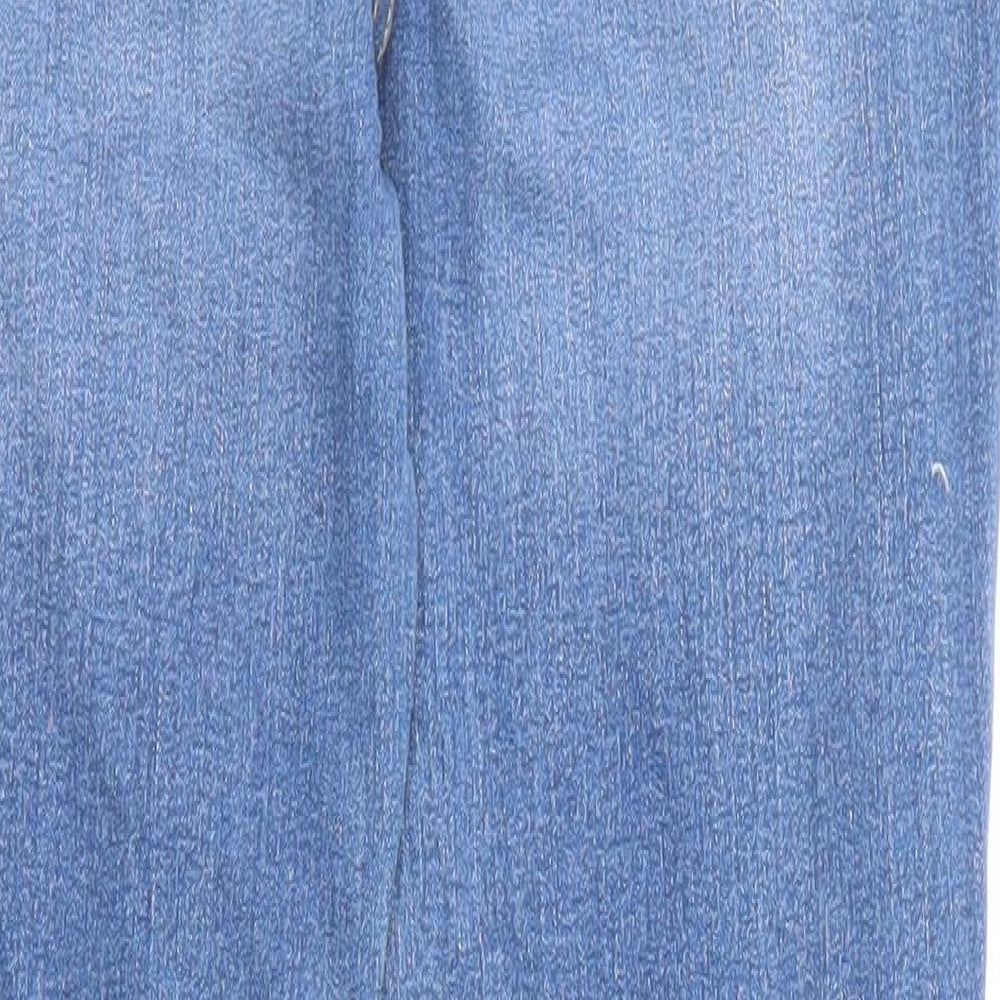 Marks and Spencer Womens Blue Cotton Skinny Jeans Size 8 L26 in Regular Zip