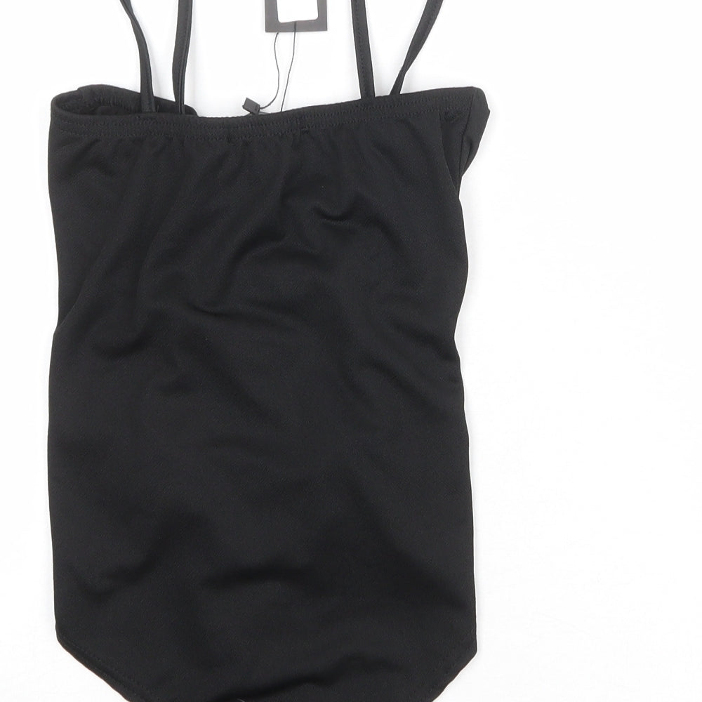 I SAW IT FIRST Womens Black Polyester Bodysuit One-Piece Size 10 Snap