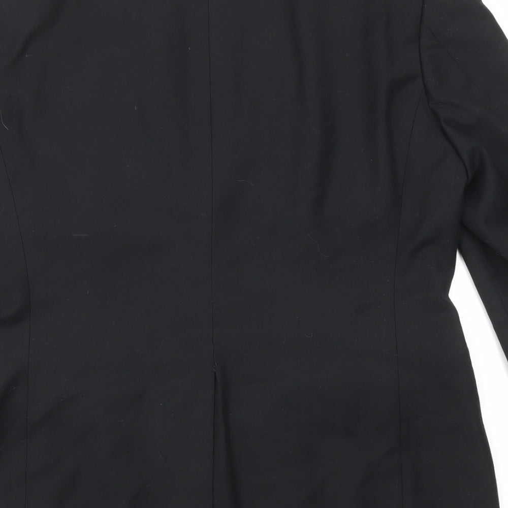 Topman Mens Black Polyester Jacket Suit Jacket Size 40 Regular