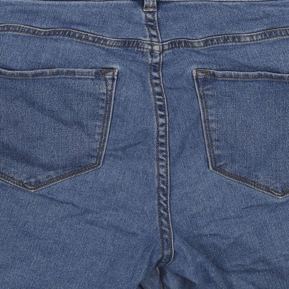 VERO MODA Womens Blue Cotton Basic Shorts Size M L4 in Regular Zip