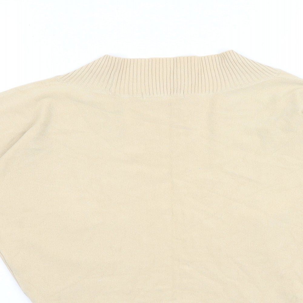 Marks and Spencer Womens Beige V-Neck Cotton Cardigan Jumper Size 8
