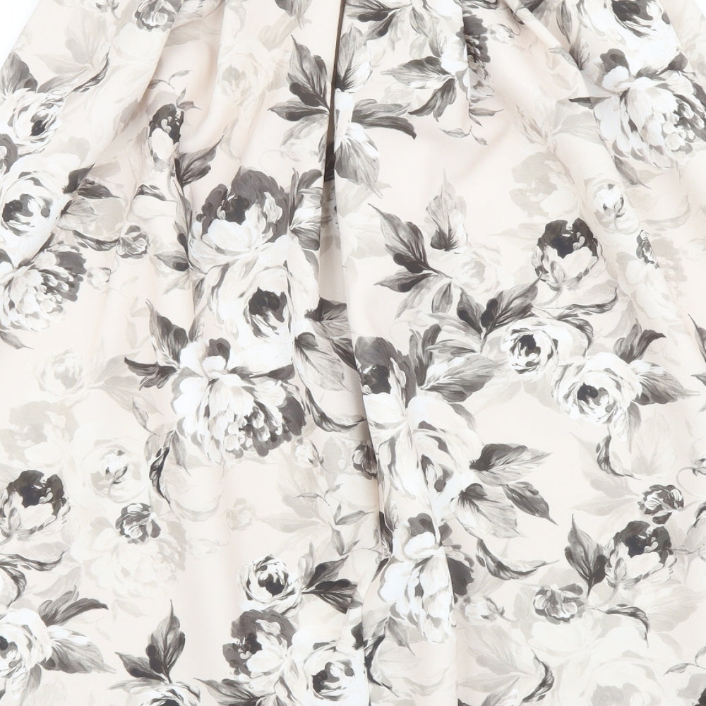 Miss Selfridge Womens Beige Floral Polyester A-Line Skirt Size 6