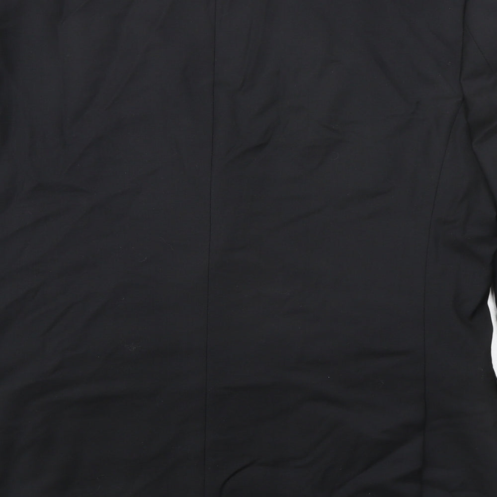 Lanificio Mens Black Wool Jacket Suit Jacket Size 40 Regular