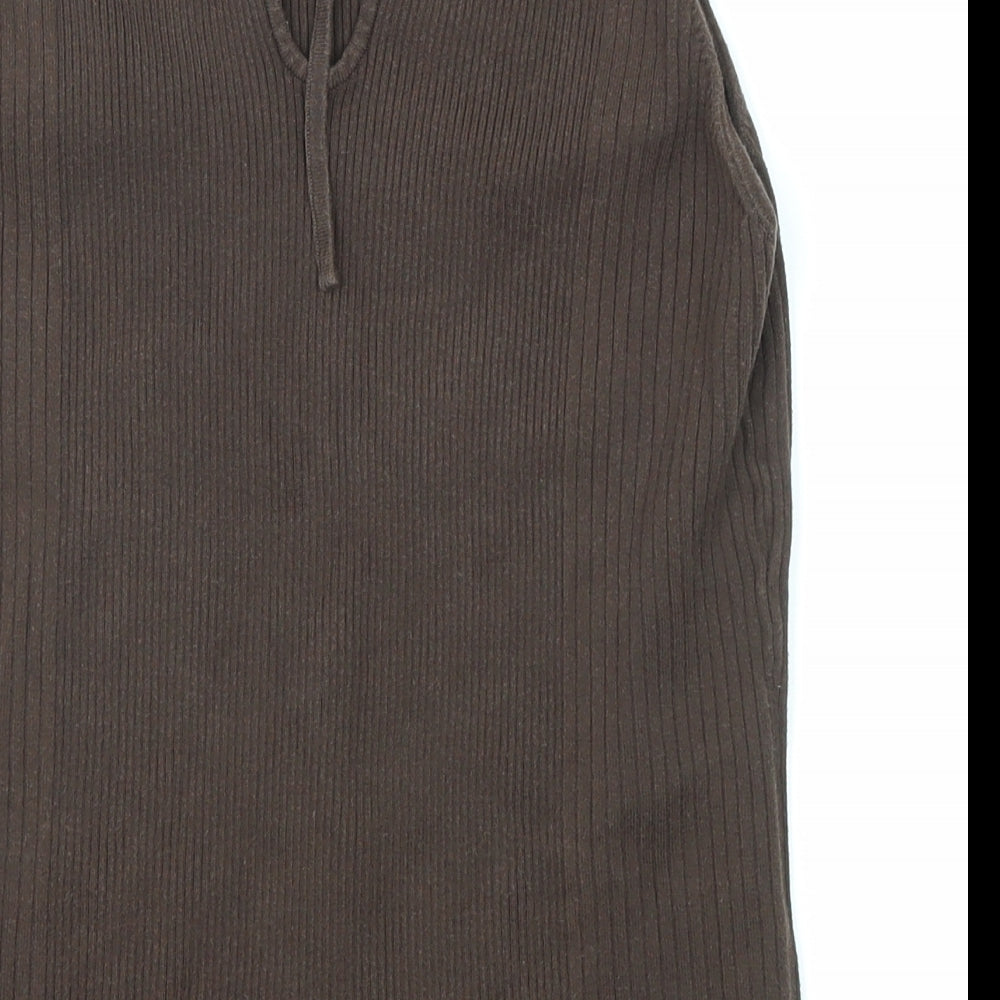 NEXT Womens Brown Cotton Basic Tank Size 14 Round Neck