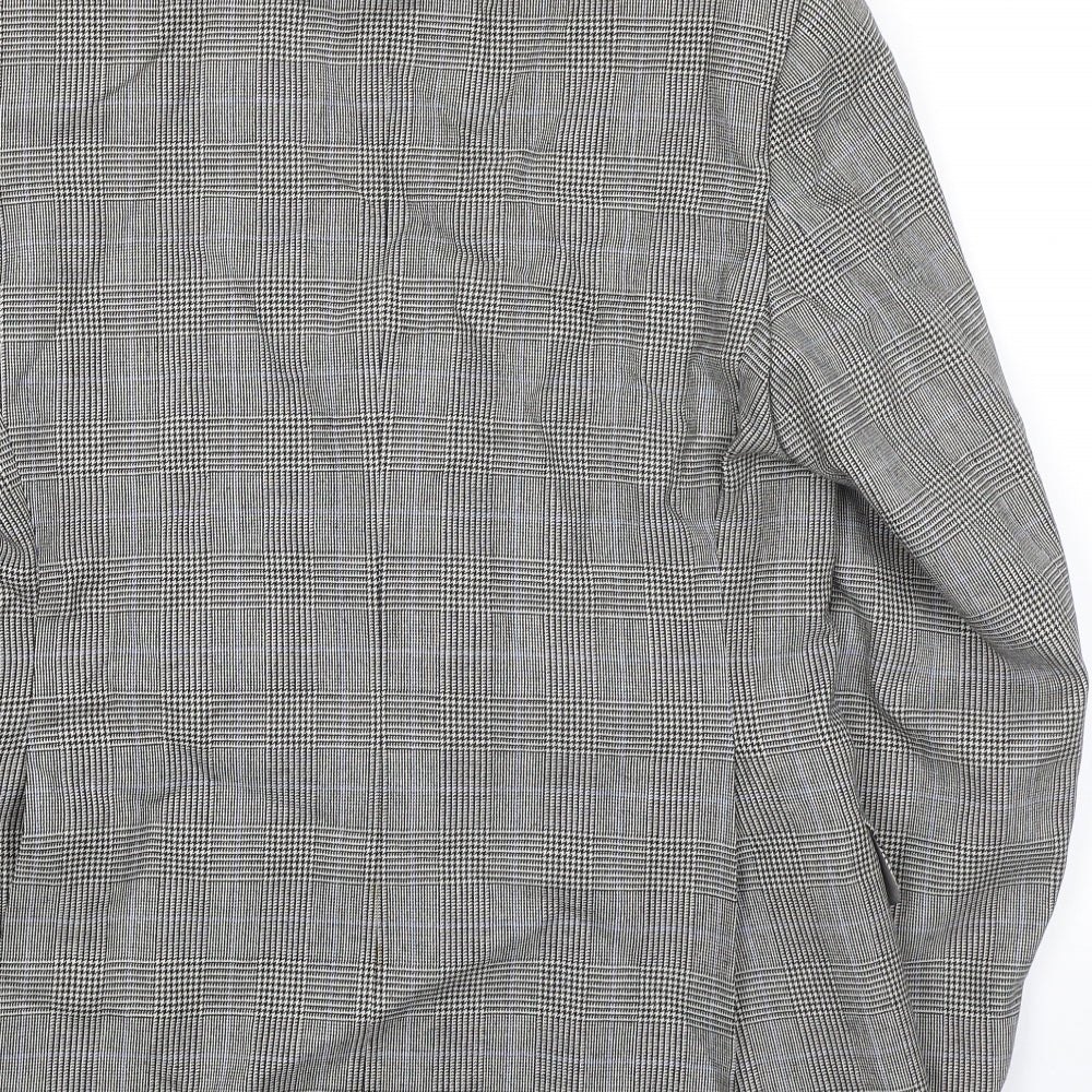 DARKS JERMYN STREET Mens Grey Plaid Wool Jacket Blazer Size 44 Regular
