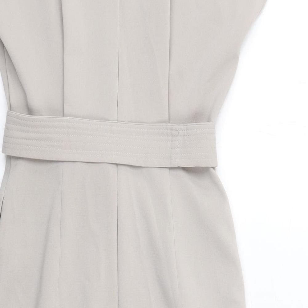ASOS Womens Grey Polyester Sheath Size 8 Round Neck Zip