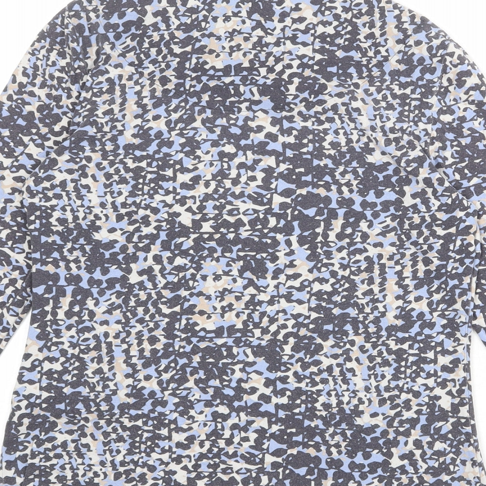 Classic Womens Multicoloured Geometric Viscose Basic T-Shirt Size 10 Boat Neck