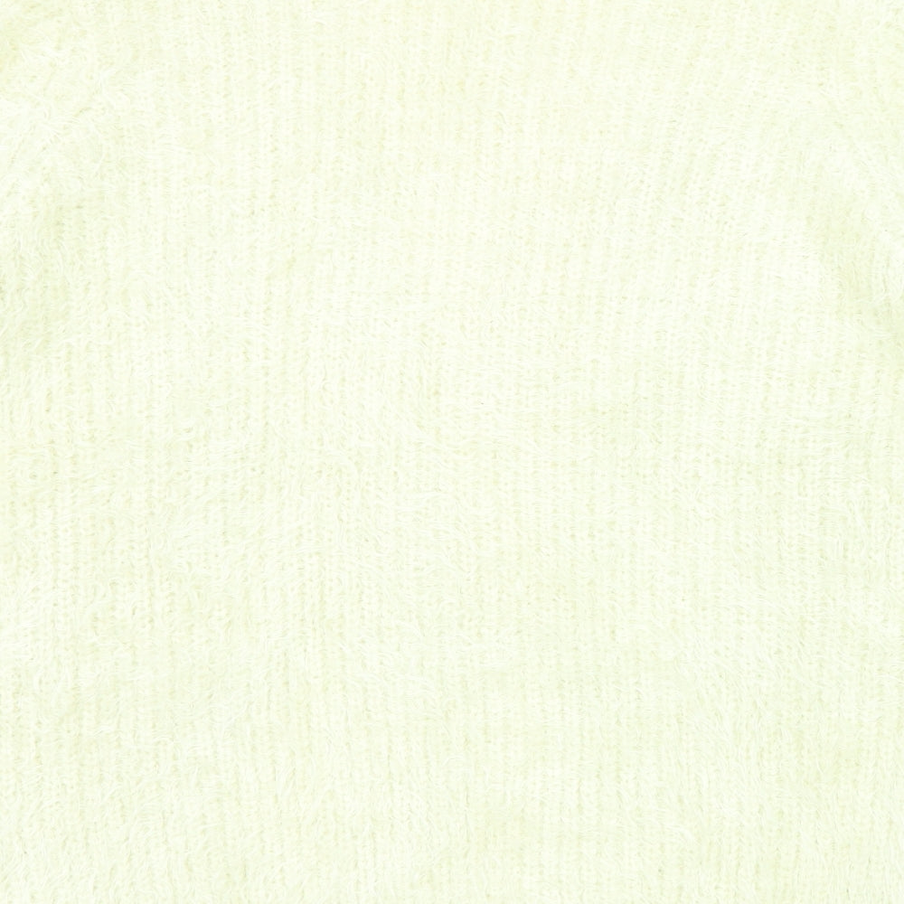 Topshop Womens Beige V-Neck Nylon Cardigan Jumper Size 12