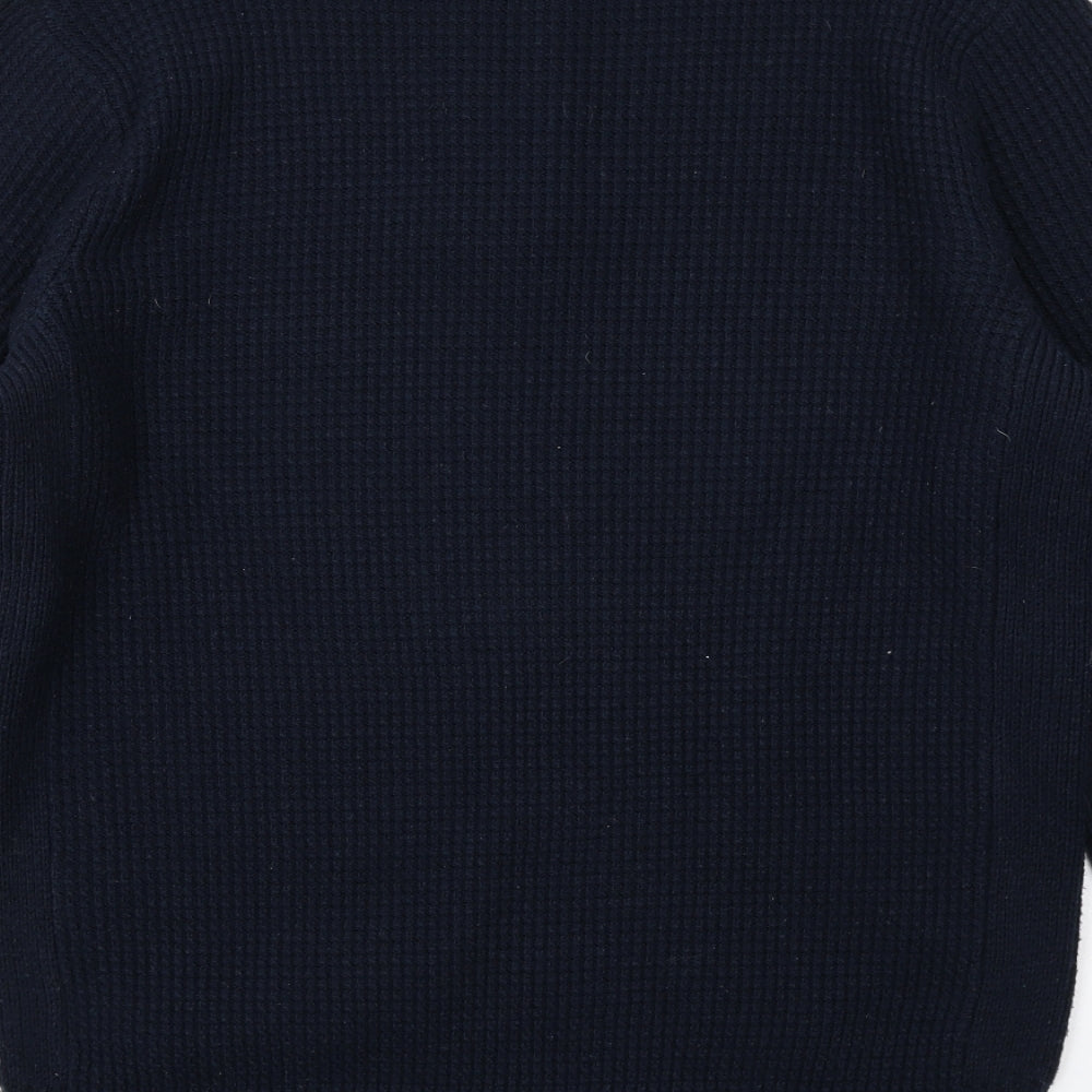 NEXT Mens Blue High Neck Acrylic Pullover Jumper Size L Long Sleeve