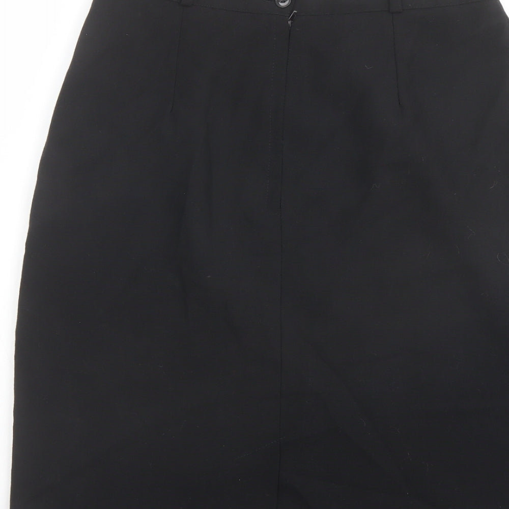 Features Womens Black Polyester Straight & Pencil Skirt Size 16 Zip