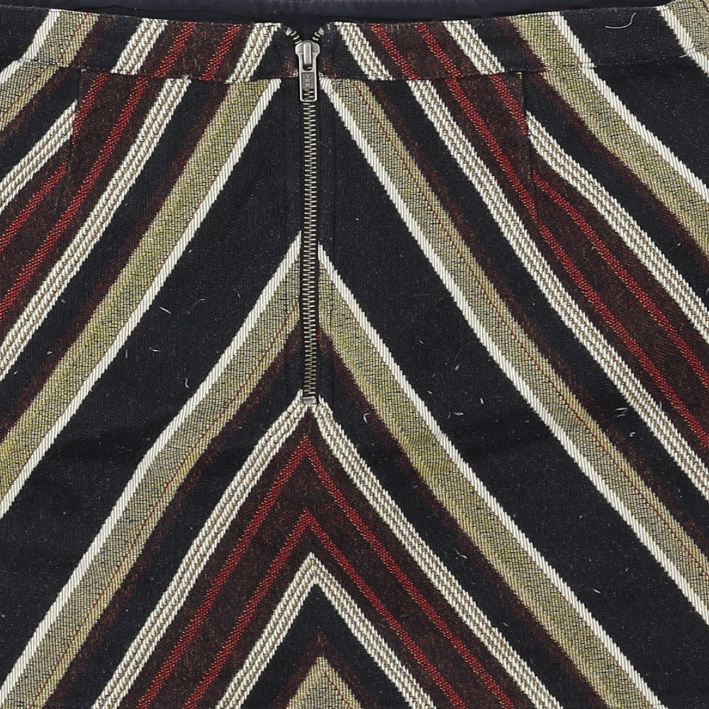 Topshop Womens Multicoloured Geometric Polyester Mini Skirt Size 10 Zip