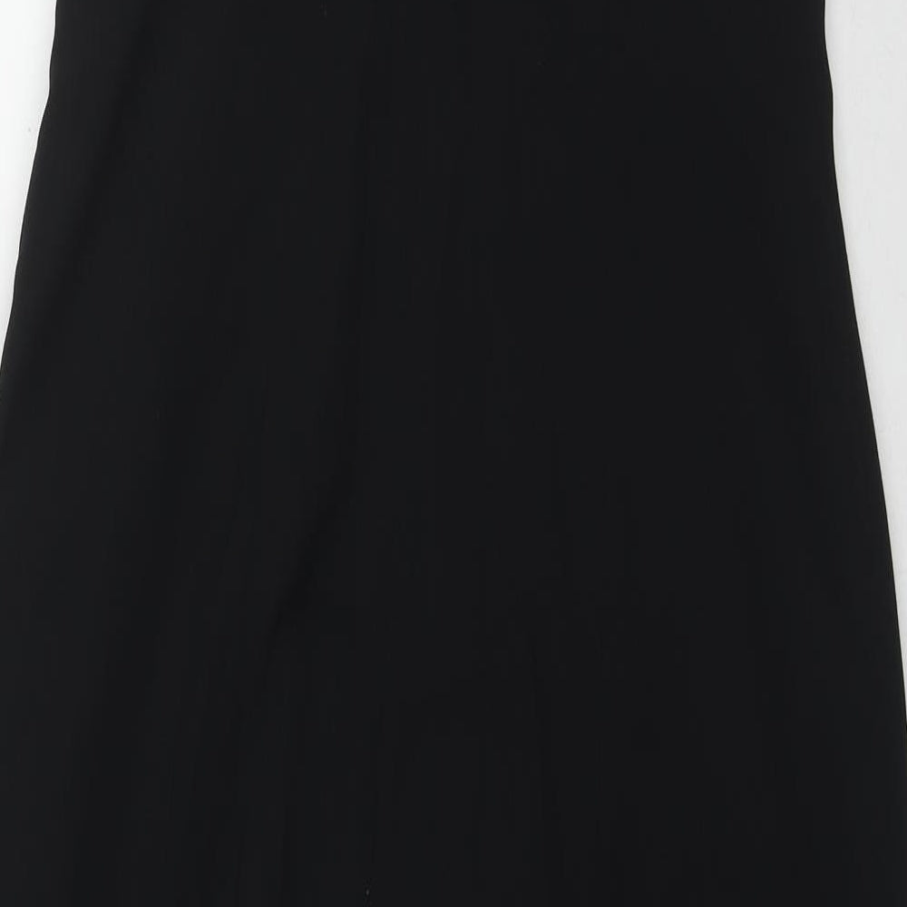 Vera Mont Womens Black Acetate Maxi Size 12 Round Neck Zip