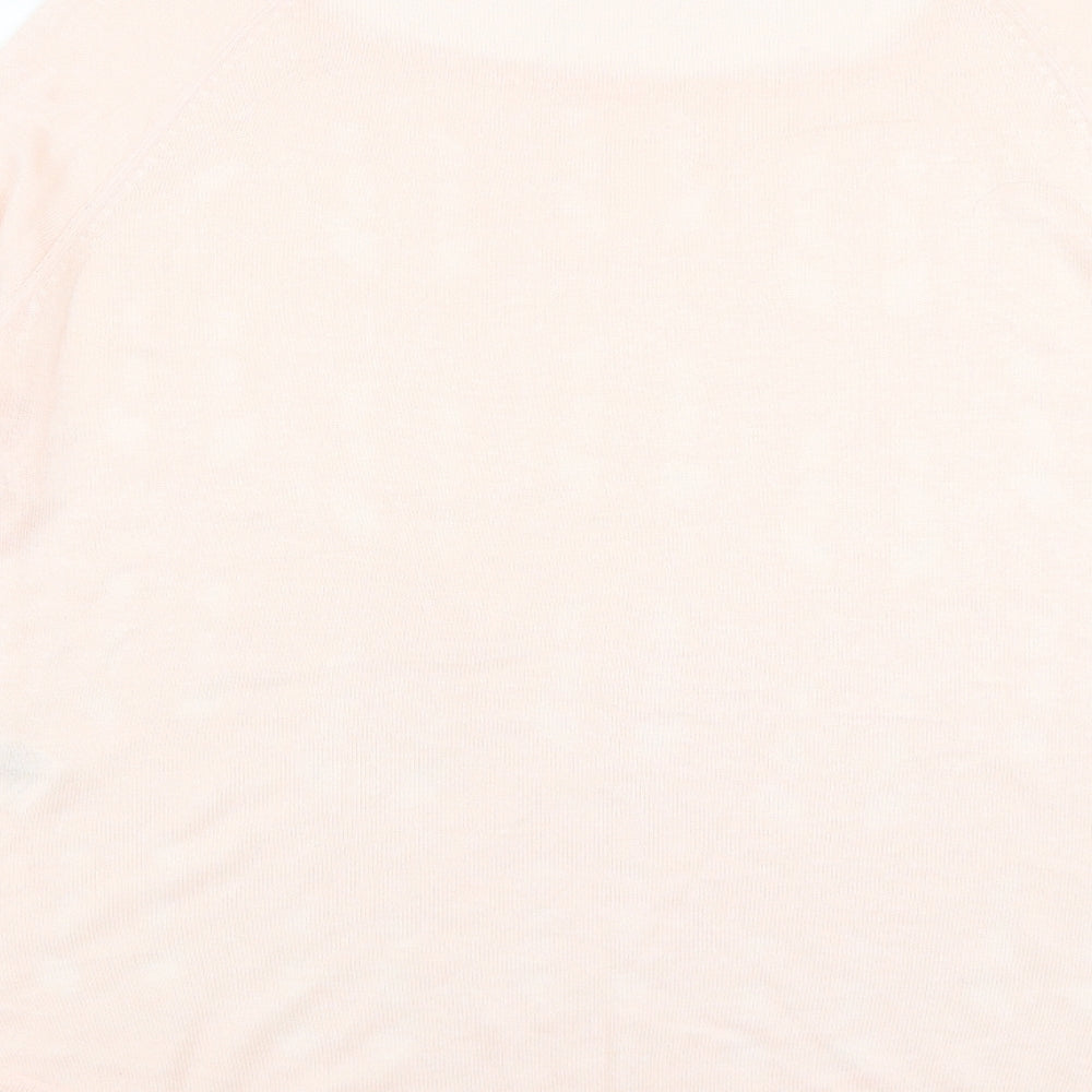 Warehouse Womens Pink Round Neck Acrylic Pullover Jumper Size 14
