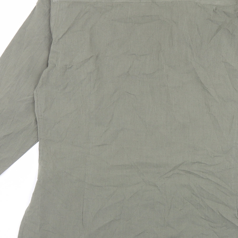 Mexx Mens Green Cotton Button-Up Size S Collared Button