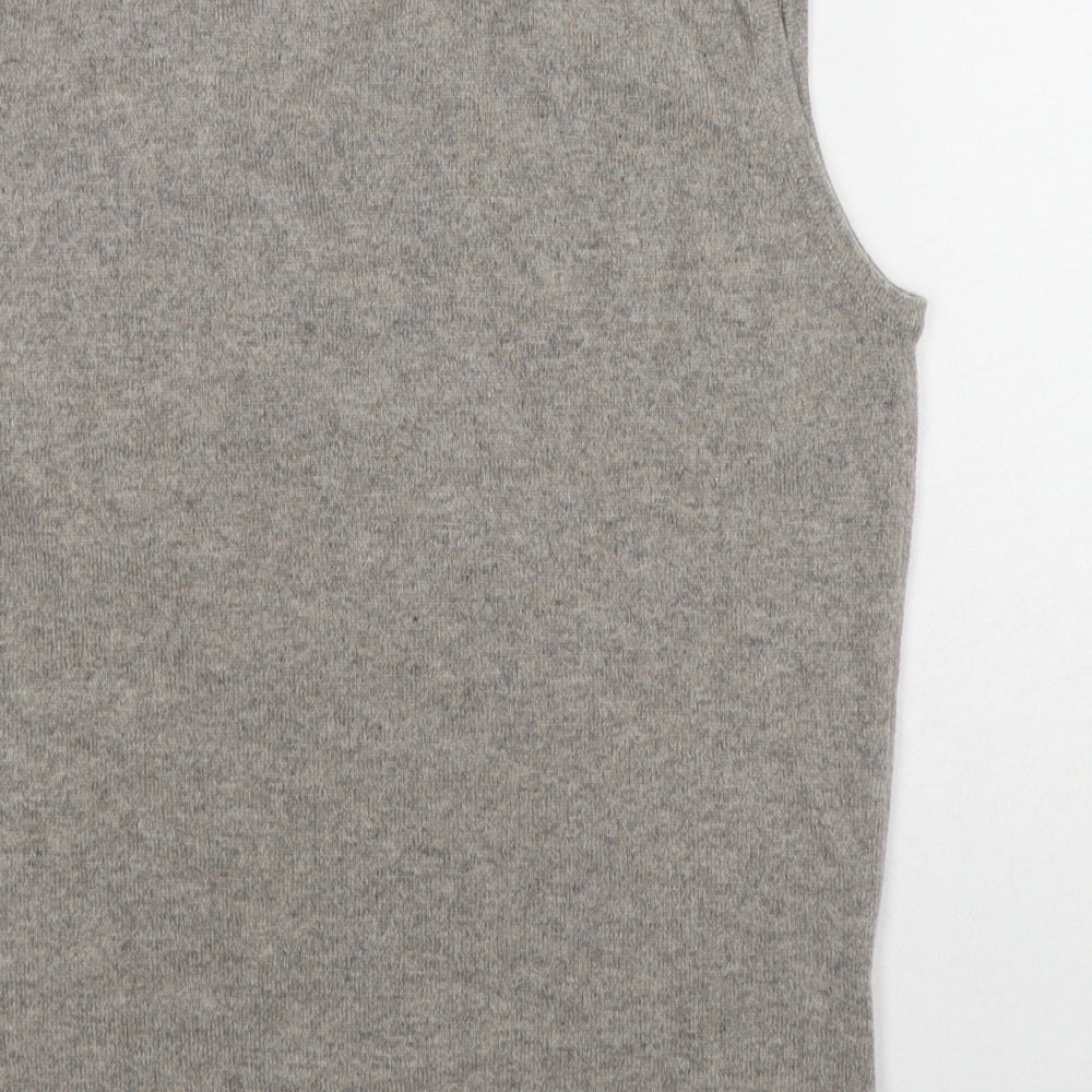 CXD London Womens Brown Boat Neck Cashmere Vest Jumper Size M