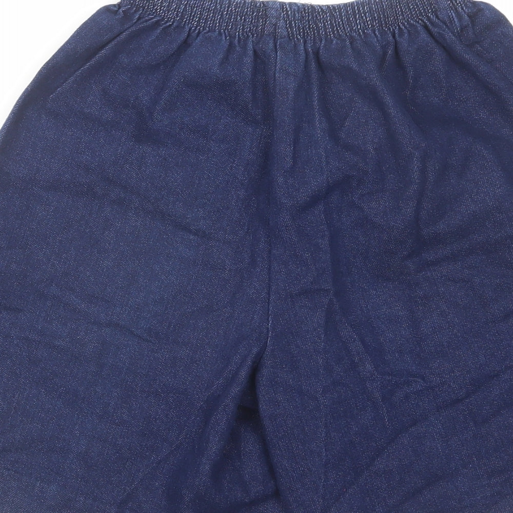 Pam's Closet Womens Blue Cotton Bermuda Shorts Size 8 L8 in Regular Pull On