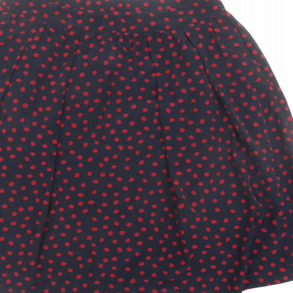 Comme CA ISM Womens Blue Geometric Polyester Tulip Skirt Size L Zip