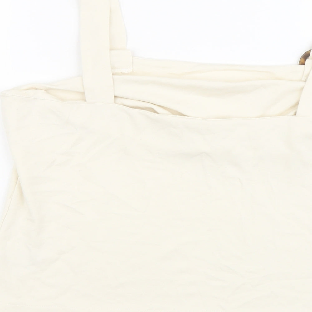 NEXT Womens Ivory Viscose Basic Tank Size 16 Square Neck