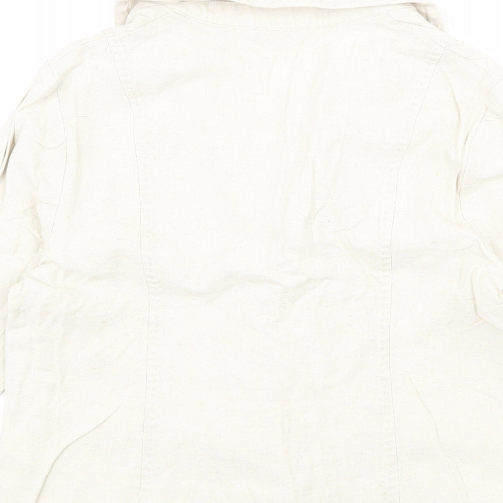 EWM Womens Beige Jacket Blazer Size 14 Button