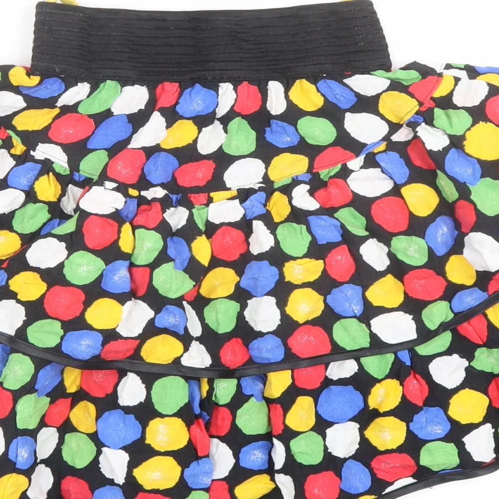 Young Canada Girls Multicoloured Polka Dot Viscose Skater Skirt Size 9-10 Years Regular Pull On - Elasticated Waist