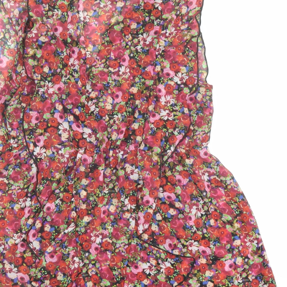 NEXT Womens Multicoloured Floral Polyester Basic Blouse Size 10 V-Neck