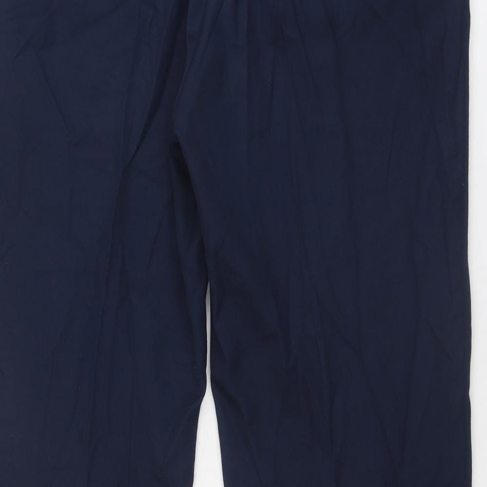 Moss Bros Mens Blue Polyester Trousers Size 36 in L30 in Regular Zip